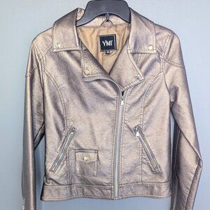 YMI Pink Metallic Moto Biker Jacket - Women's Small